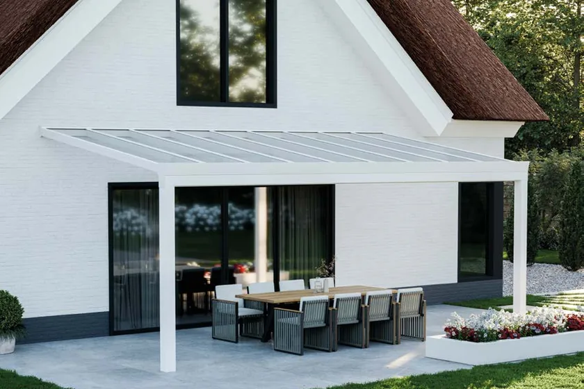 Deponti Giallo Plus: Terrassenüberdachung mit Glasdach